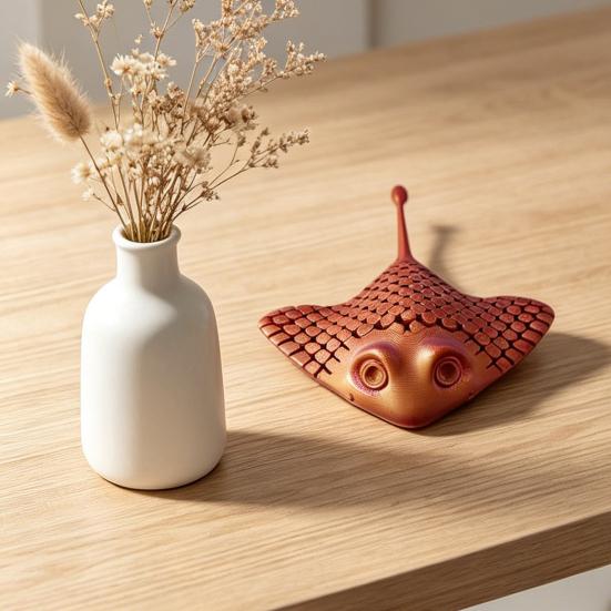 Manta Ray Giocattolo Fidget Stampato 3D, Manta Ray Articolato Giocattolo per Alleviare lo Stress, Statuetta Flessibile di Animale Marino Oceanico, Decorazione da Scrivania per Casa Ufficio