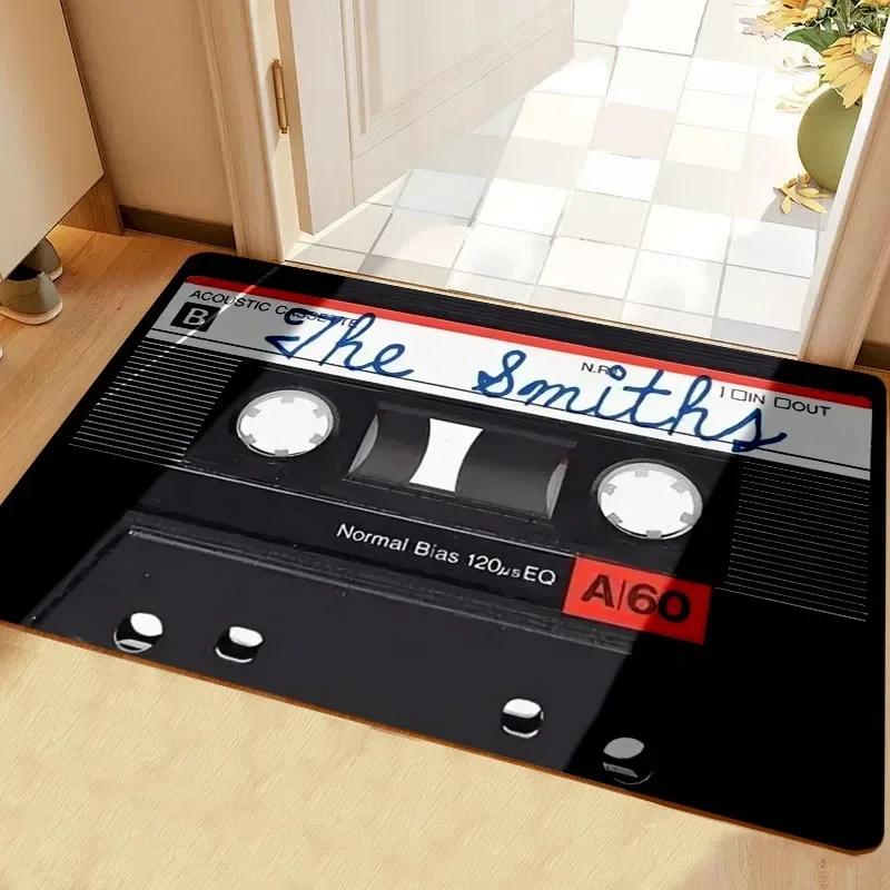 Retro 80s 90s Element Cassette Tape Bath Mat Washable Carpet For Shower Room Living Room Bedroom Non Slip Home Area Decor Rugs