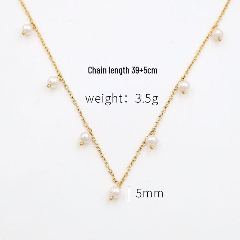 

2023 Универсальный чокер с жемчужной кисточкой - Женское высококачественное ожерелье из титановой стали, не тускнеющее