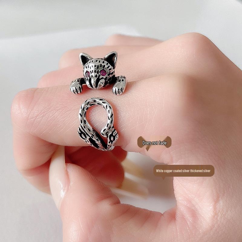 925 Thai Silver Retro Punk Open Ring – Non-Fading European and American Style