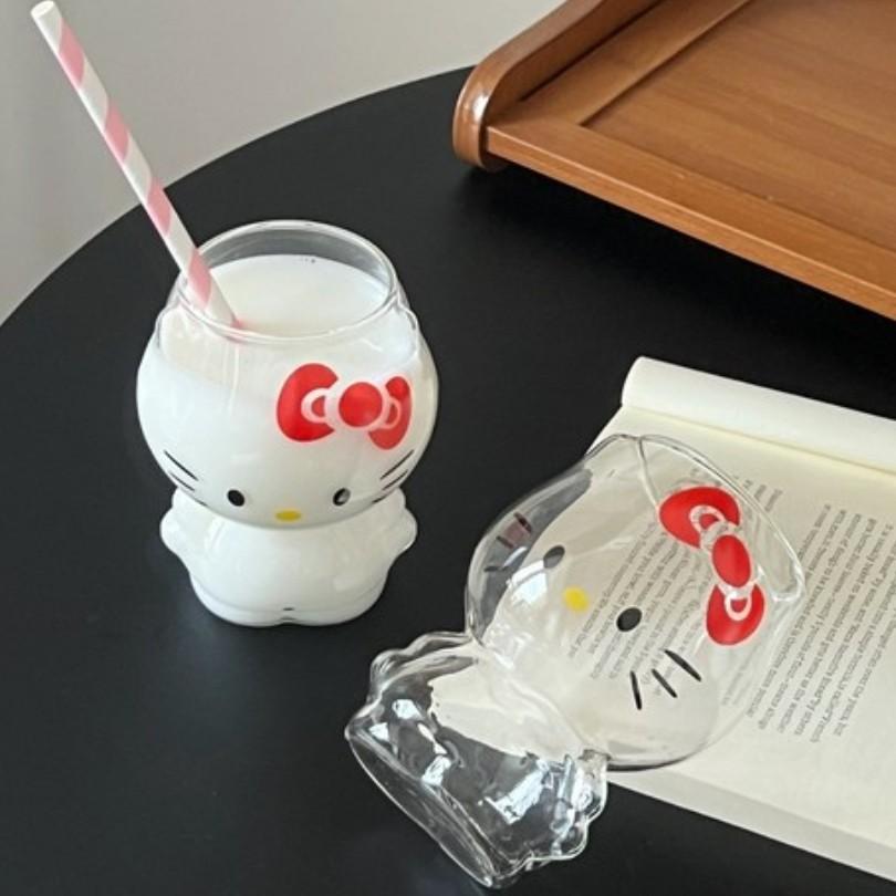 [Hello Kitty] Retro Glass Cup 3P Set / Lilfant Hello Kitty Curly Dishwasher-Safe Stainless Steel Cup
