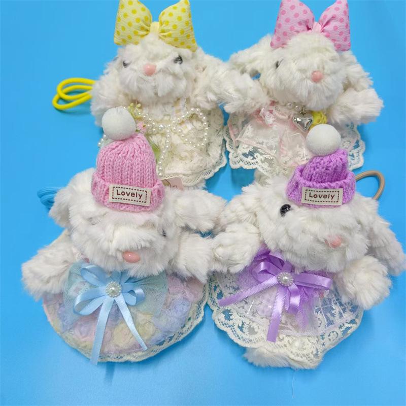 4-inch Plush Pendant Cute Little Rabbit Doll Keychain Doll Bag Hanging Ornament Pendant Plush