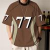 Simple Men's T-Shirt 77 Printed Short Sleeve T-Shirt For Men Summer Daily Casual Top Loose Breathable Tees New Man Clothing