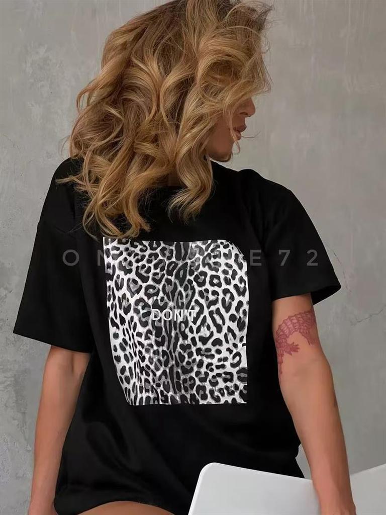 Vintage American Casual Women's Loose Short Sleeve Fashion T-shirt