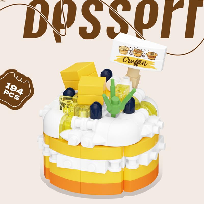 DIY MOC Ciasto Wafel Tost Czekolada Suflet Rolada Szwajcarska Lody Kruche Tartaletki Klocki Model Klocki Zestawy Zestawy Zabawki dla Dzieci