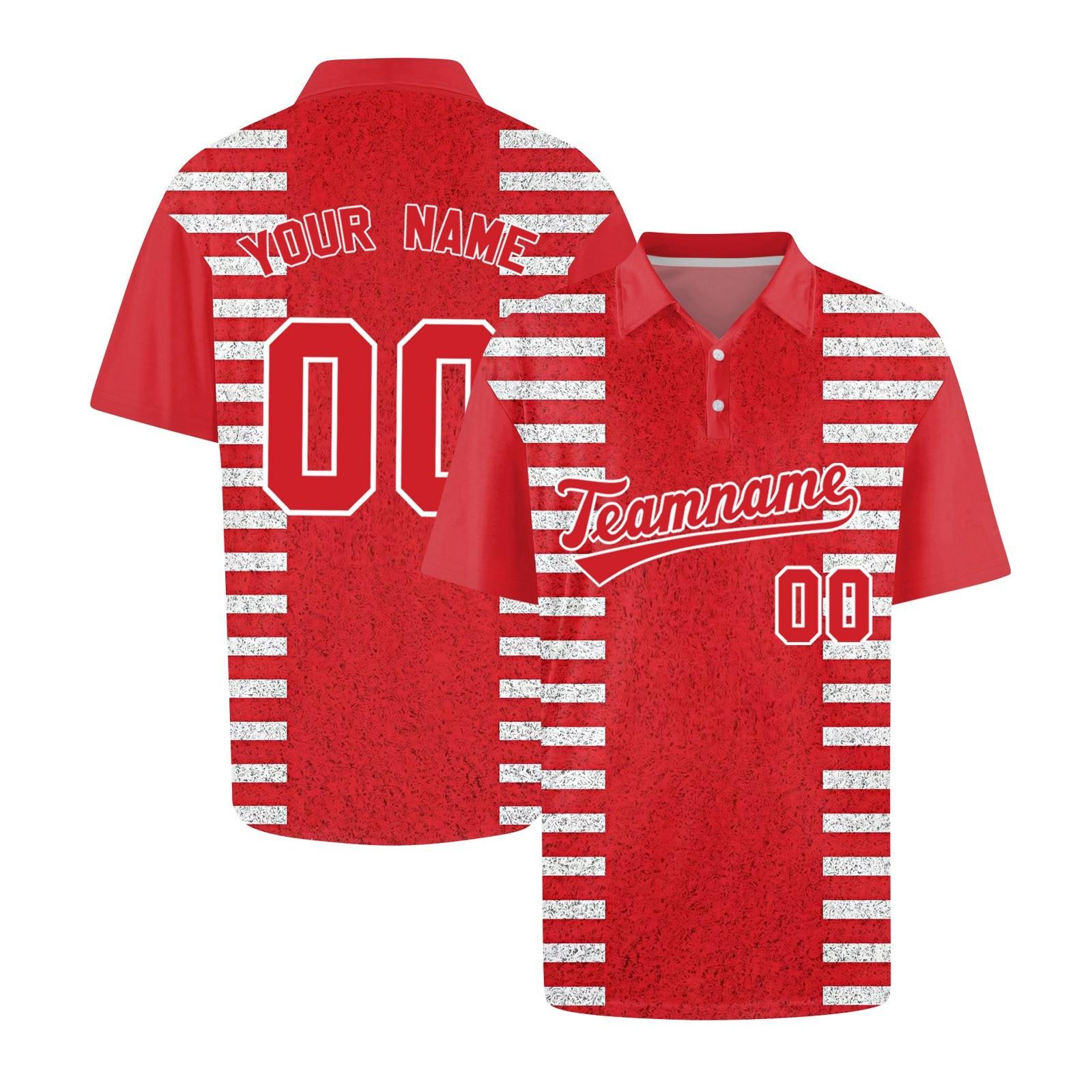 

Персонализированные топы «Сделай сам» - Мужские топы с коротким рукавом на пуговицах, с лацканами и полосатым принтом XL киноварь