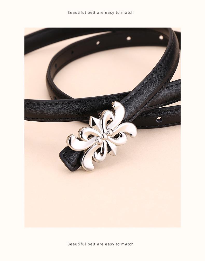 Vintage Women's Cowhide Leather Belt - Versatile Business and Casual Accessory