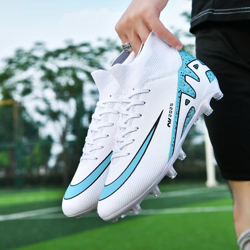 New high-top football shoes Men's and women's broken nails Student long nails Competition training Sports football shoes Non-slip
