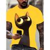 Funny Men's T Shirt Aniaml Cat Print Summer Casual Short Sleeve Tee Street Fashion Crew Neck Pullover Male Oversized Clothing