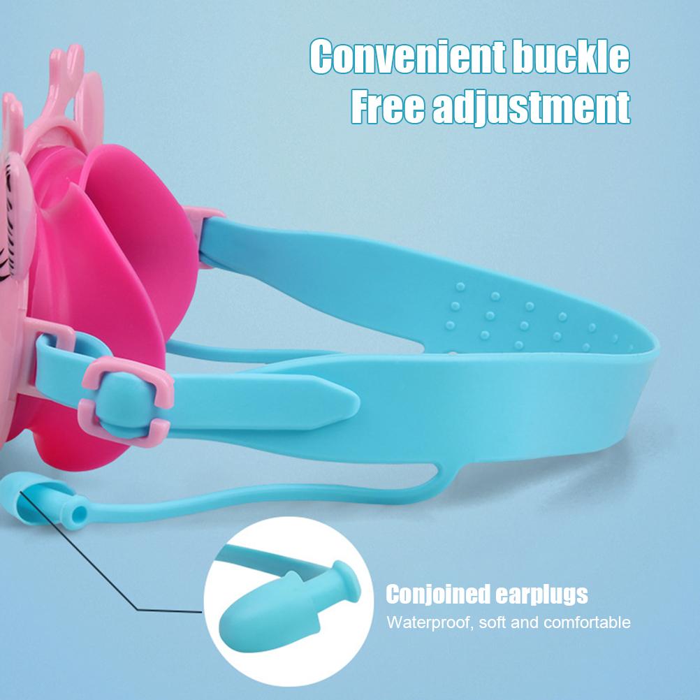 Wasserdichte Schwimmbrille für Kinder mit Ohrstöpseln Anti-Beschlag Schwimmbrille Cartoon Schwimmbrille