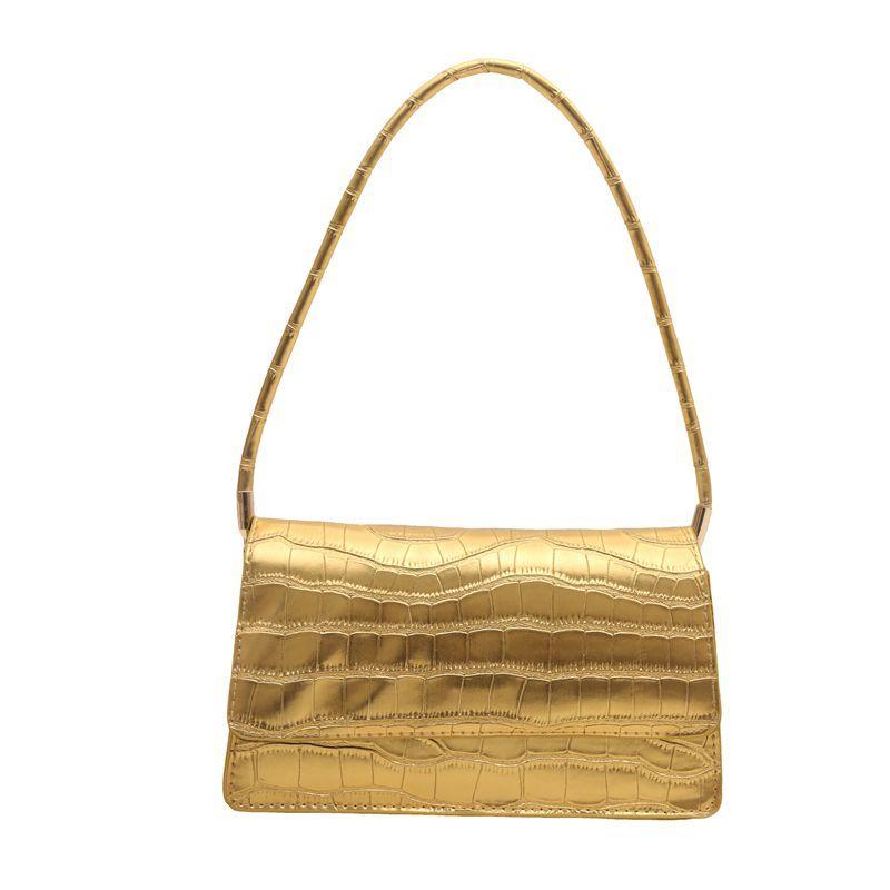 French Niche Design Crocodile-patterned Underarm Bag, New Fashionable High-quality Single-shoulder Small Square Bag, Versatile Women s Bag