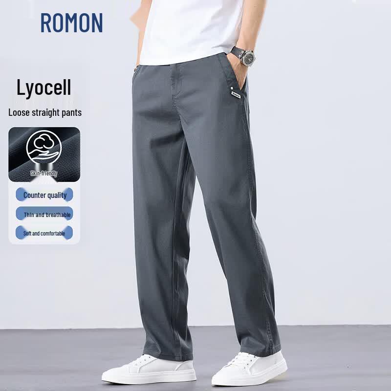 Romon Men s 2026 Summer Loose Fit Straight Casual Pants 28