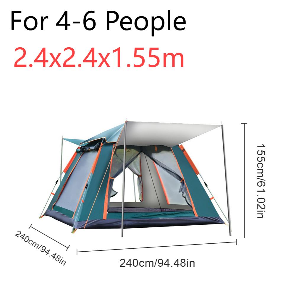 2.4m Shower Tent With Canopy Waterproof Camping Tent Outdoor Travel Camping Supplies Portable Beach Shower Tent 3-4/4-6 People