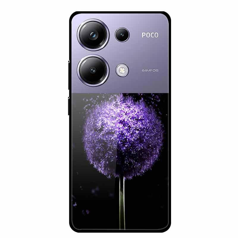 Colorful Aesthetic Tempered Glass Phone Case for Redmi 12 5G & POCO M6 PRO