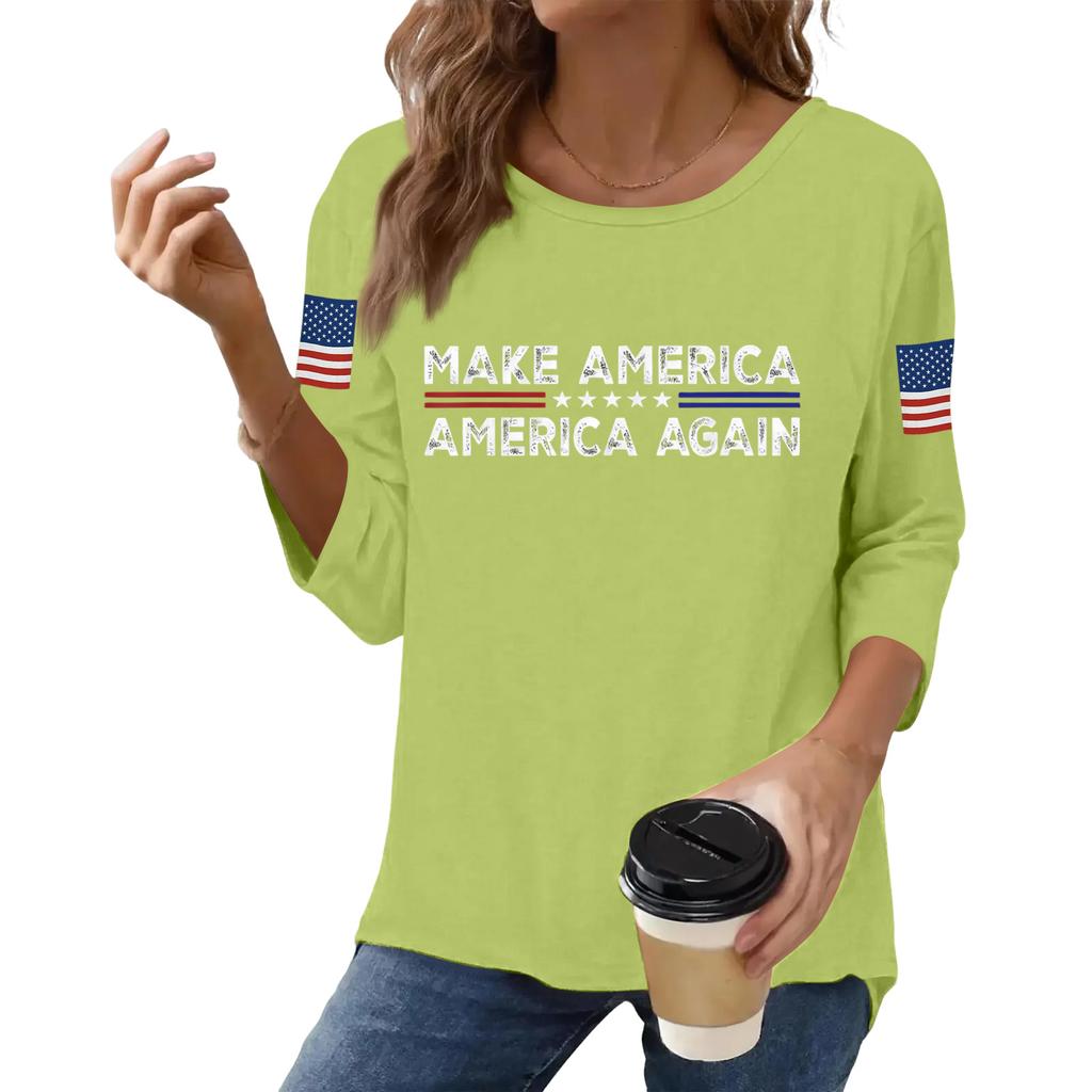 Women's Casual Fashionable Sexy Comfortable Neck Three-Quarter Sleeve Top