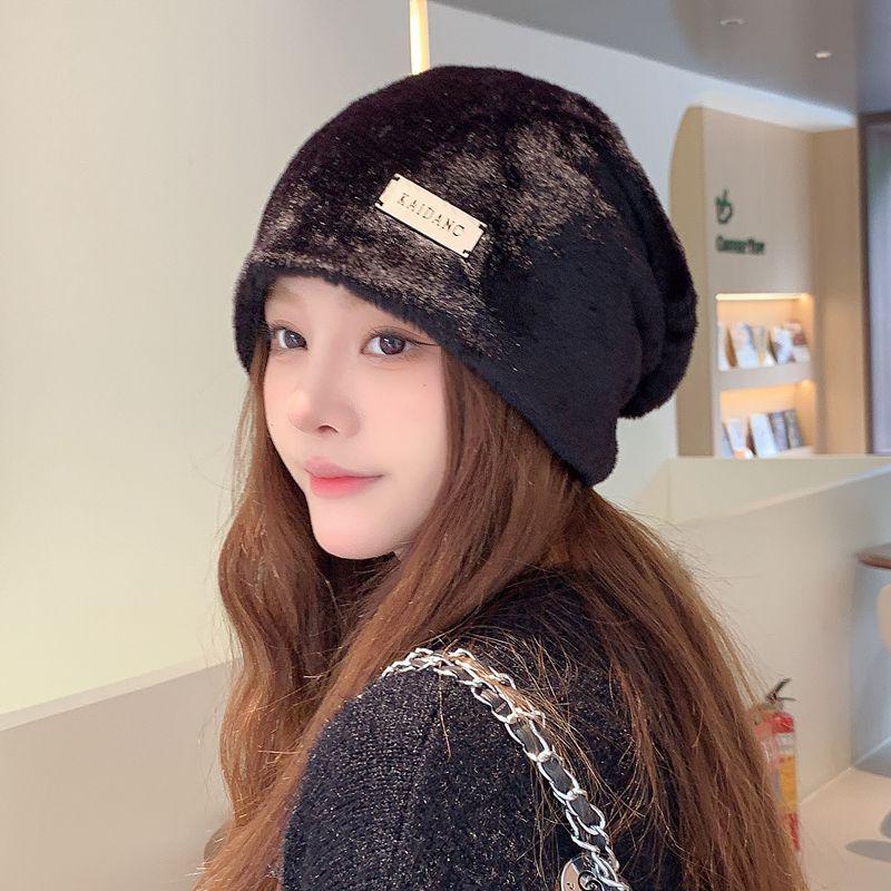 Bonnet Tricoté Coupe-Vent pour Femmes - Moelleux, Chaud, Coupe Grande Tête, Parfait pour l'Extérieur en Automne & Hiver