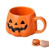 1PCS 111ml Halloween Pumpkin Mug Ceramic Decor for Coffee Espresso Themed Drinking Cup for Women Men Durable Safe Ceramics