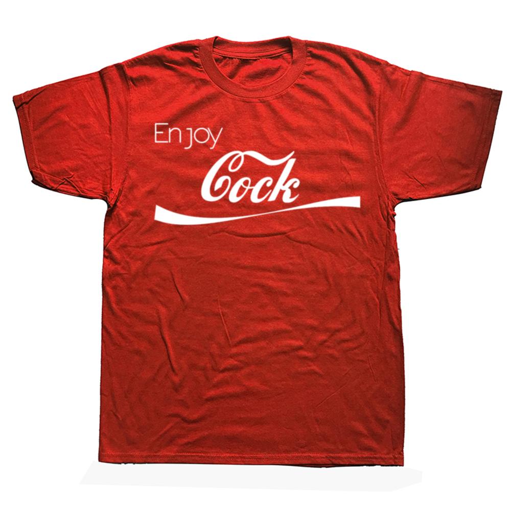 Funny Enjoy Cock Graphic T-shirts Fashion Casual Tshirt 100% Cotton Loose Oversized Chicken Farm Anime T Shirt Unisex