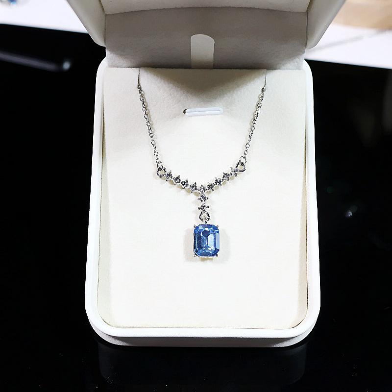 Trendy Modrá Sada Šperků Kapka Vody: Náhrdelník, náušnice a prsten v japonsko-korejském stylu z titanové oceli, 2024