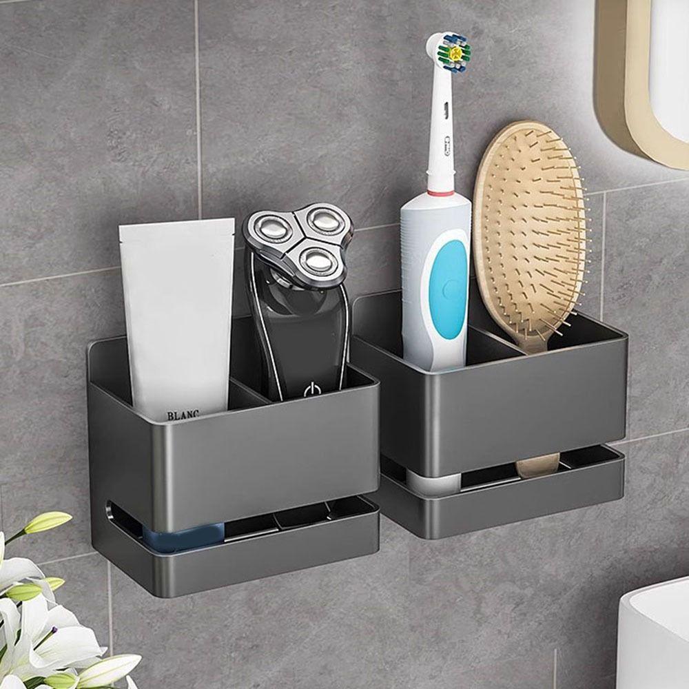 Wall Mounted Toothbrush Holder Punch Free Razor Storage Rack Practical Toothpaste Holder  Kitchen