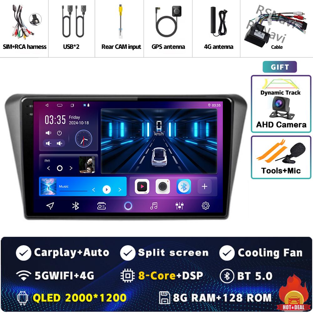 9" Android 14 Carplay Car Radio For Peugeot 408 2014 - 2018 Multimedia Video Player Navigation GPS Stereo 2Din DVD 360 Camera BT