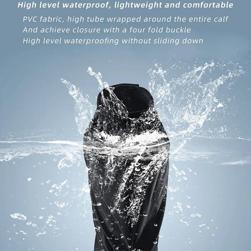 SCOYCO Motorcycle High Tube Rain Boots Covers Waterproof Rainproof Non-Slip Motocross Scooter Reusable Riding Rain Shoes Cover