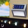 2Pcs White/Warm Light Stainless Steel Stair Lamp Energy Saving Solar Deck Lights  Fence Wall