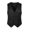Men Waistcoat Solid Color Single-breasted V Neck Sleeveless Spring Vest for Work