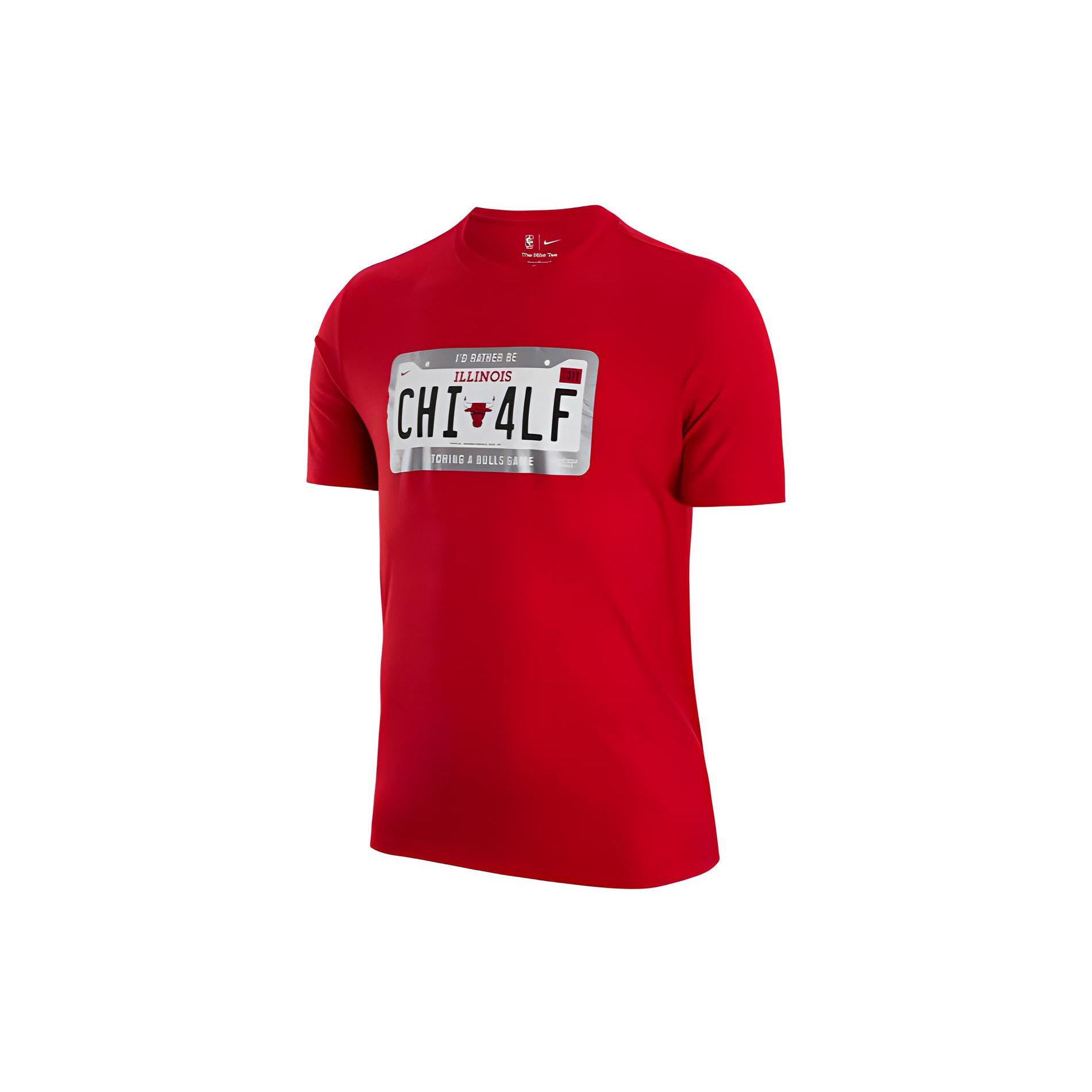 

Мужская однотонная футболка с круглым вырезом Nike с принтом быка, красная DR6556-657 L