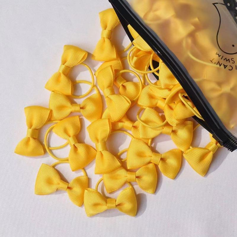 

2-дюймовые банты для волос для девочек, эластичные резинки, бант из ленты Grosgrain с резинкой, держатели для хвостиков, аксессуары для волос one size жёлтый