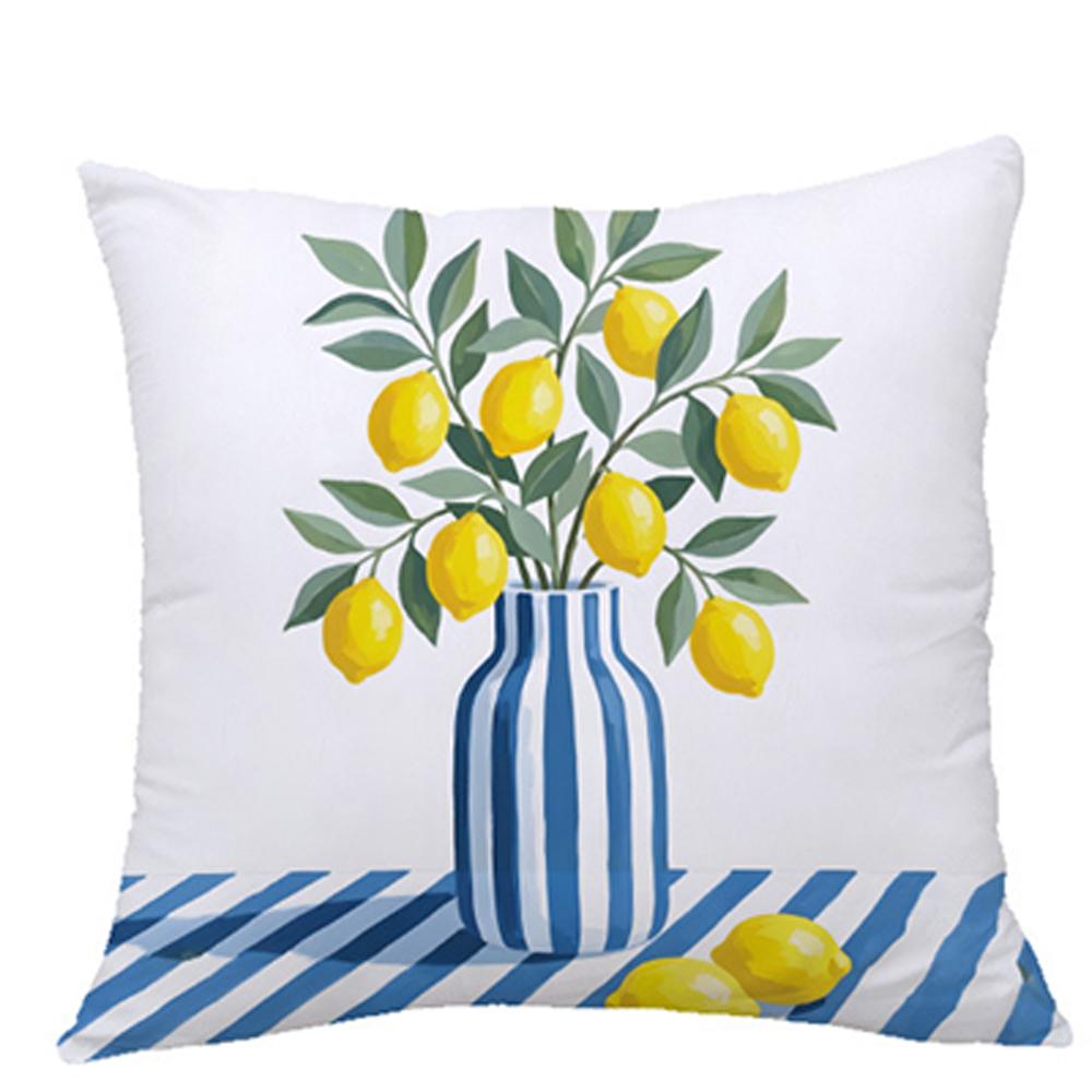 Pc Mediterranean Sunshine Lemon Throw Pillow Cover D DoubleSide Print Polyester Cushion Case for Home Sofa Car Kitchen Decor
