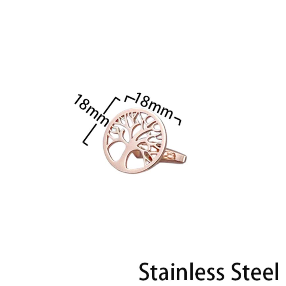 Men's Cufflinks Luxury Round Tree of Life Cuff Links Shirt Cufflinks for Men Fashion Stainless Steel High Quality Birthday Gifts