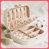 Portable Jewelry Storage Box Travel Organizer Jewelry Case Leather Storage Earrings Necklace Ring Jewelry Organizer Display