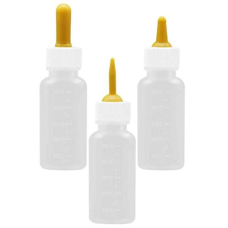 Kitten Bottle Feeder Cat Feeding Bottle Easy Cleaning 50ml 3Pcs
