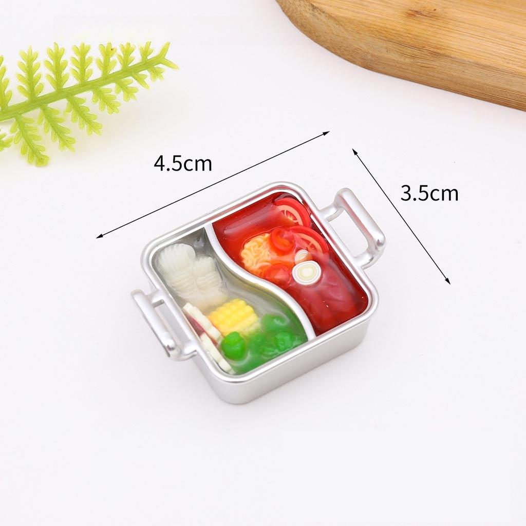 1PC Mini Hot Pot Pendant Simulation Food Hot Pot Model Creative Simulation Toy Bag Pendant Gift Home Decoration