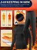 Women's Fleece-Lined Thermal Underwear Set, 2-Piece Base Layer for Cycling, Skiing, Yoga, Outdoor and Casual Wear