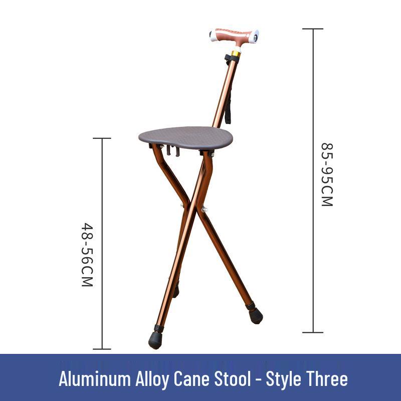 Multifunctional Aluminum Alloy Cane with Enlarged Seat Board