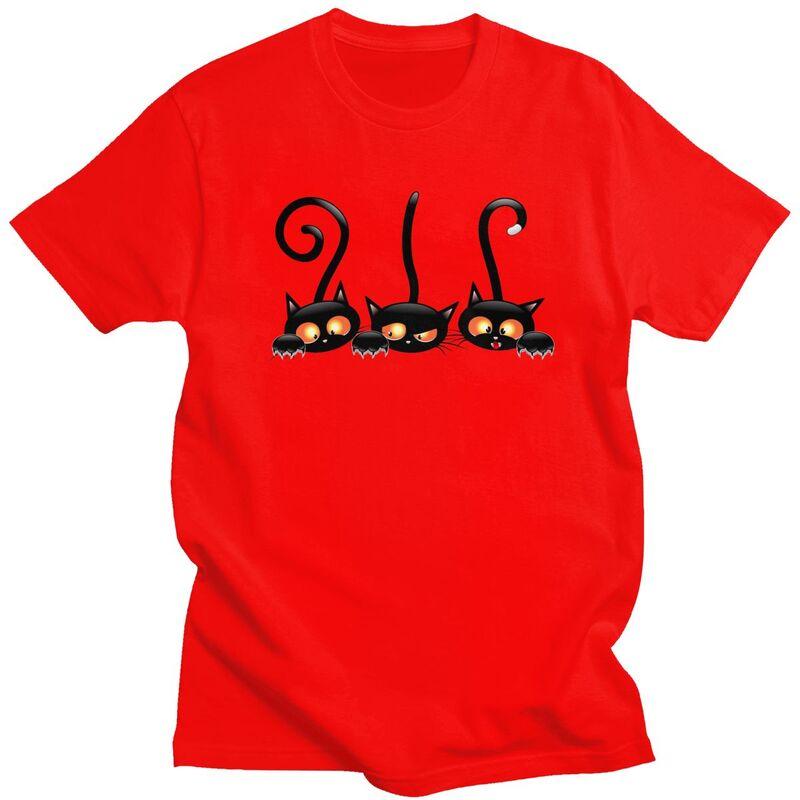 

Custom Halloween Black Cat T Shirts Men Pure Cotton Tees Tshirts Fashion Tshirt S