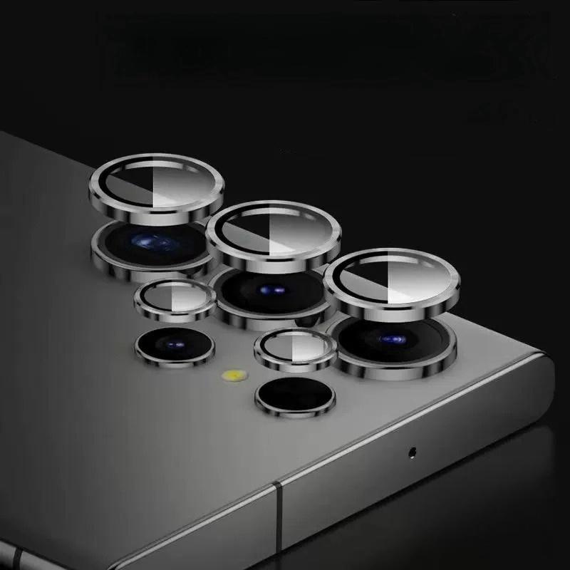 Pour Samsung Galaxy S24ultra S24+ s24 Protection d'appareil photo Anneau métallique Objectif Verre pour Galaxy S23 Ultra S23+ FE Couvercle de capuchon d'objectif arrière