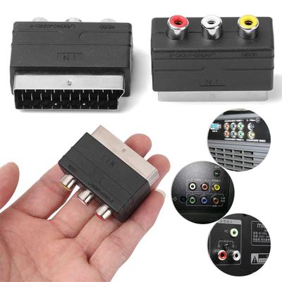Video Game Phono Adapter Input Scart Male To 3RCA Female 21PIN Plug