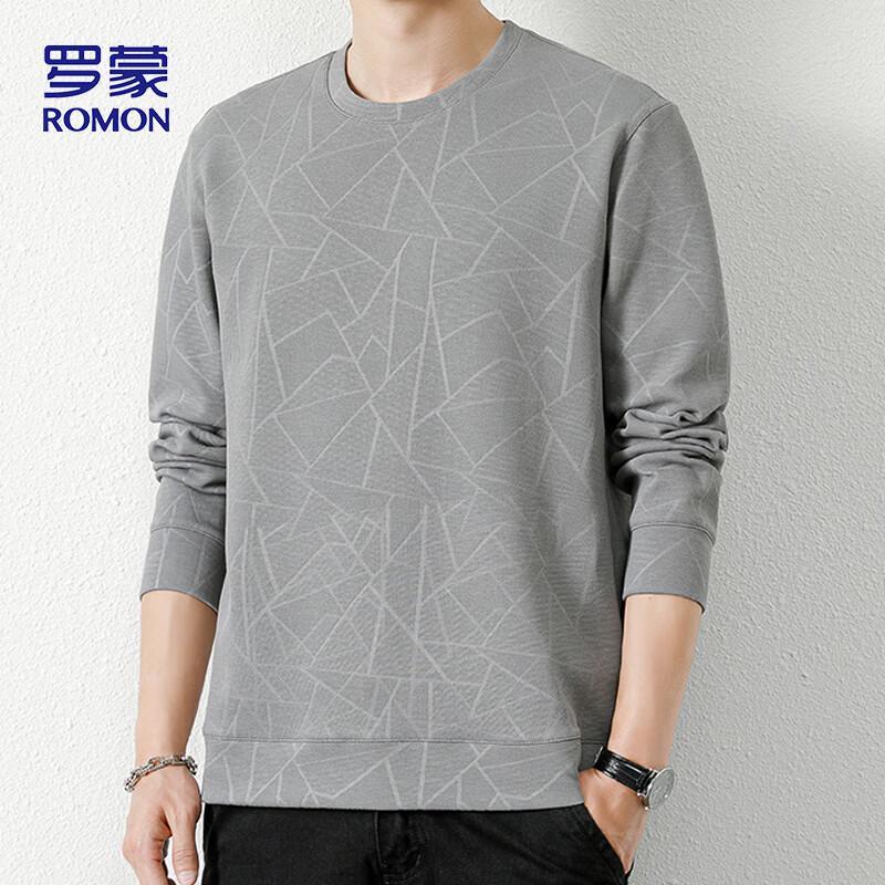 ROMON Men s Crew Neck Long Sleeve Casual Sweatshirt 2XL