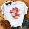 Women's Cute Cartoon Retro Flower Plant Design Graphic T-Shirt Short Sleeve Harajuku Style Base Shirt Casual Harajuku Clothing