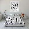 3Pcs Soccer Ball Bedding Set, Black And White Football Pattern Print Duvet Cover + 2 Pillowcases, Sports Fan Bedroom Decor
