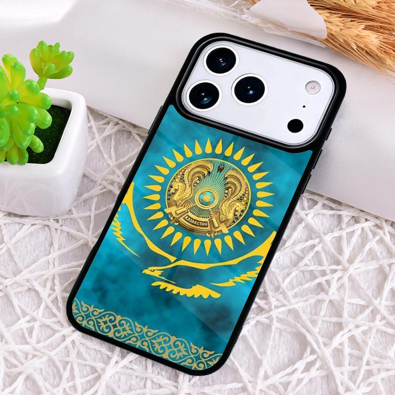 

Чехол для телефона с флагом Казахстана для iPhone 17 Air 16 15 11 12 14 13 Pro Max Ударопрочный чехол iPhone 14