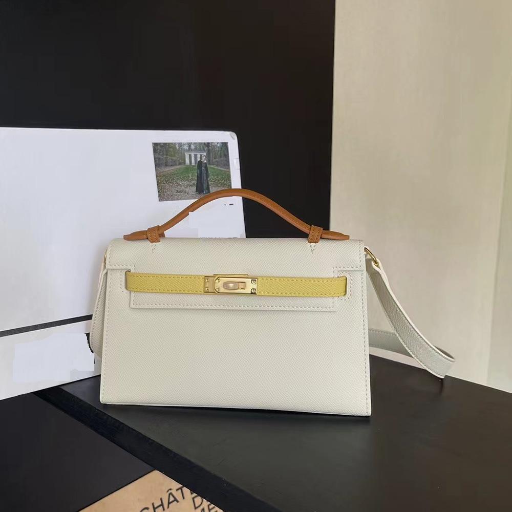 Klassische Mini Umhängetasche der ersten Generation Handtasche mit neuem Palmenmuster Hochwertige Einzel-Schulter-Umhängetasche Echtleder Damenhandtasche