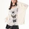 Spicy Girl Graffiti Butterfly Cutout Knitted Summer Cardigan