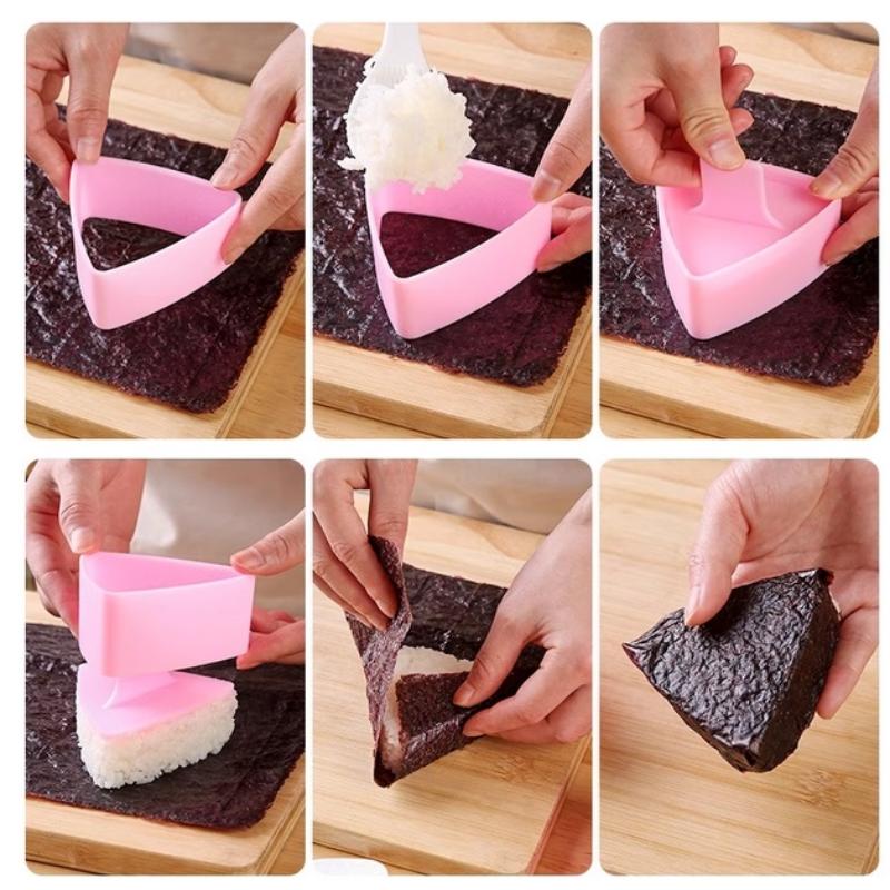 Triangles Sushi Mold Onion Rice Ball Food Press Japanese Bento Kitchen Gadget Set Onigiri Maker Frame Kit Tools Gadgets Dining