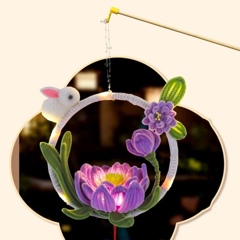 Lovely Rabbit Shape Handmade Twisting Bar Flower Light Fashion Home Accessory for Bedroom Living Room Decoration