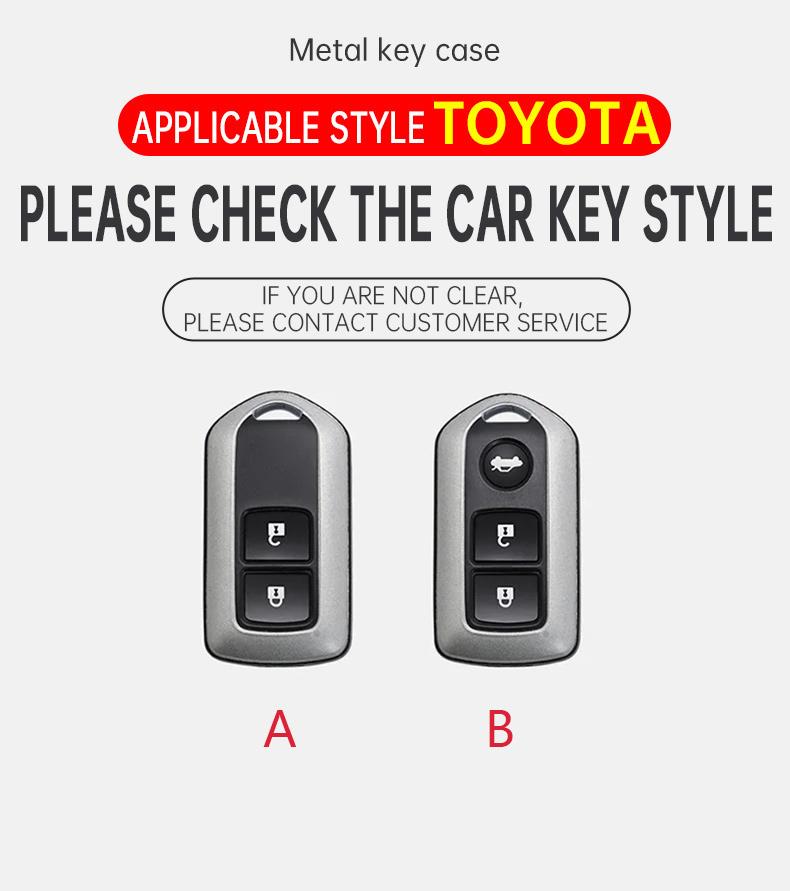 Car Key Case Cover Shell For Toyota Land Cruiser Prado 150 Sienta Porte Raum Alphard Isis Noah Zinc Alloy Leather Protec Keychai