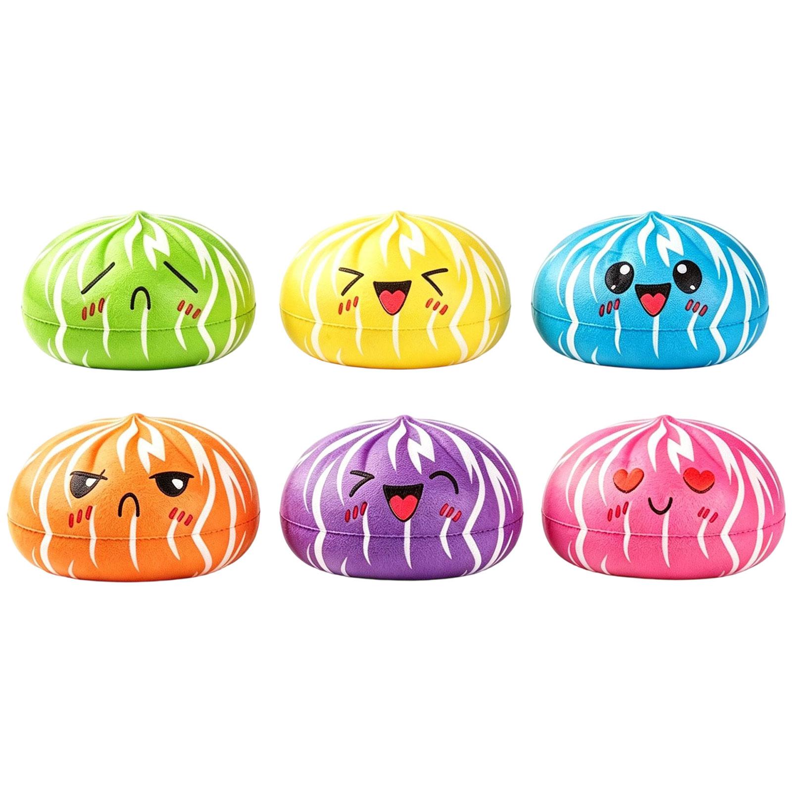 

8 5cm Colorful Steamed Bun Plush Toy Single Piece Soft Decorative Food Replica Model for Display and Collection One Size